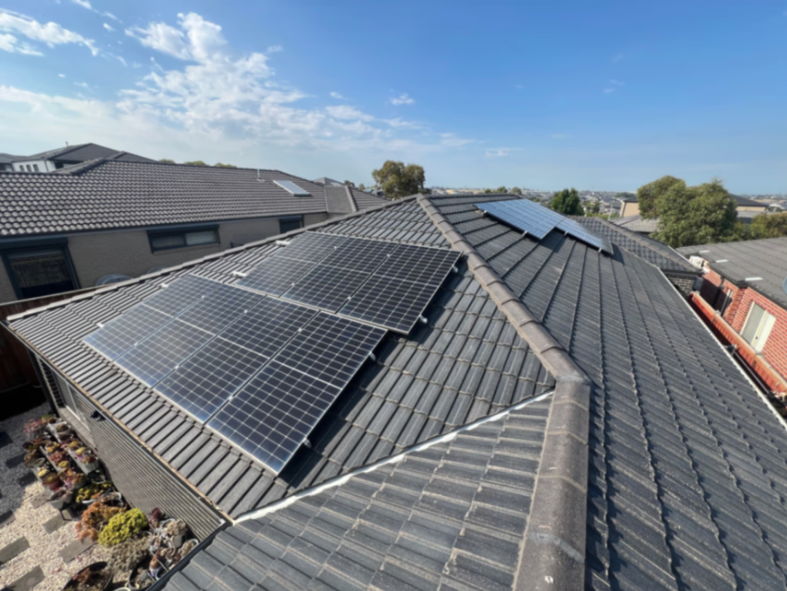 Residential rooftop solar panel installation by Electrex Melbourne